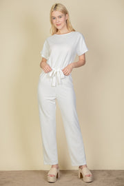 Tie Waist Relaxed Jumpsuit