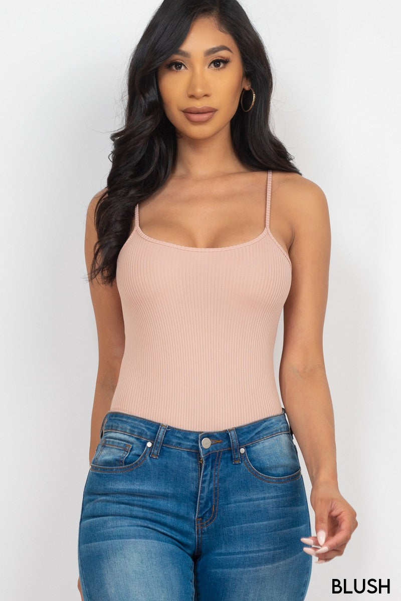 Ribbed Cami sexy bodycon sleeveless Bodysuit