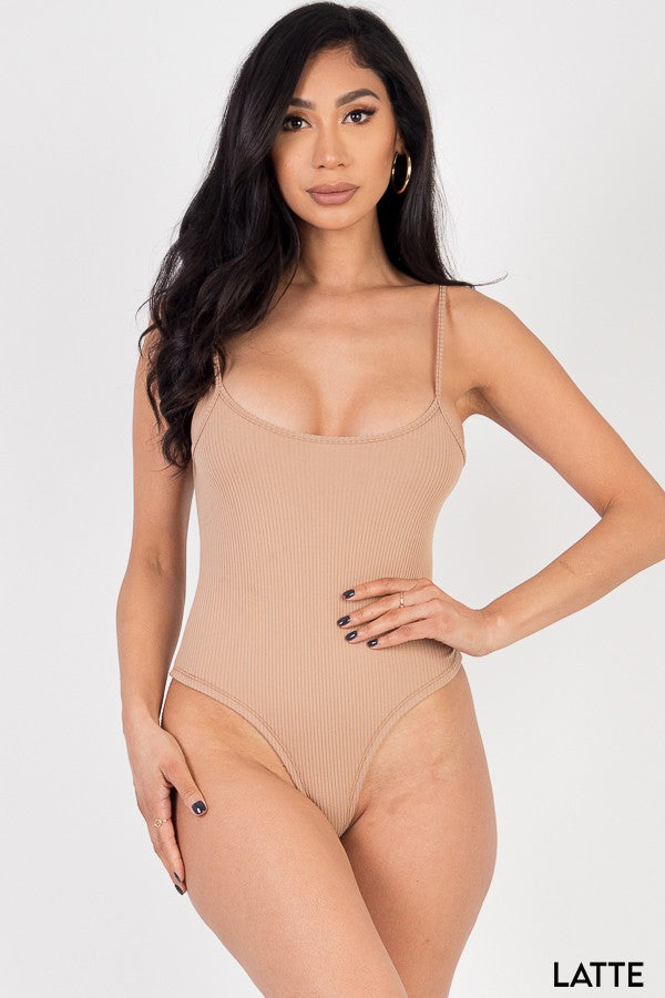 Ribbed Cami sexy bodycon sleeveless Bodysuit