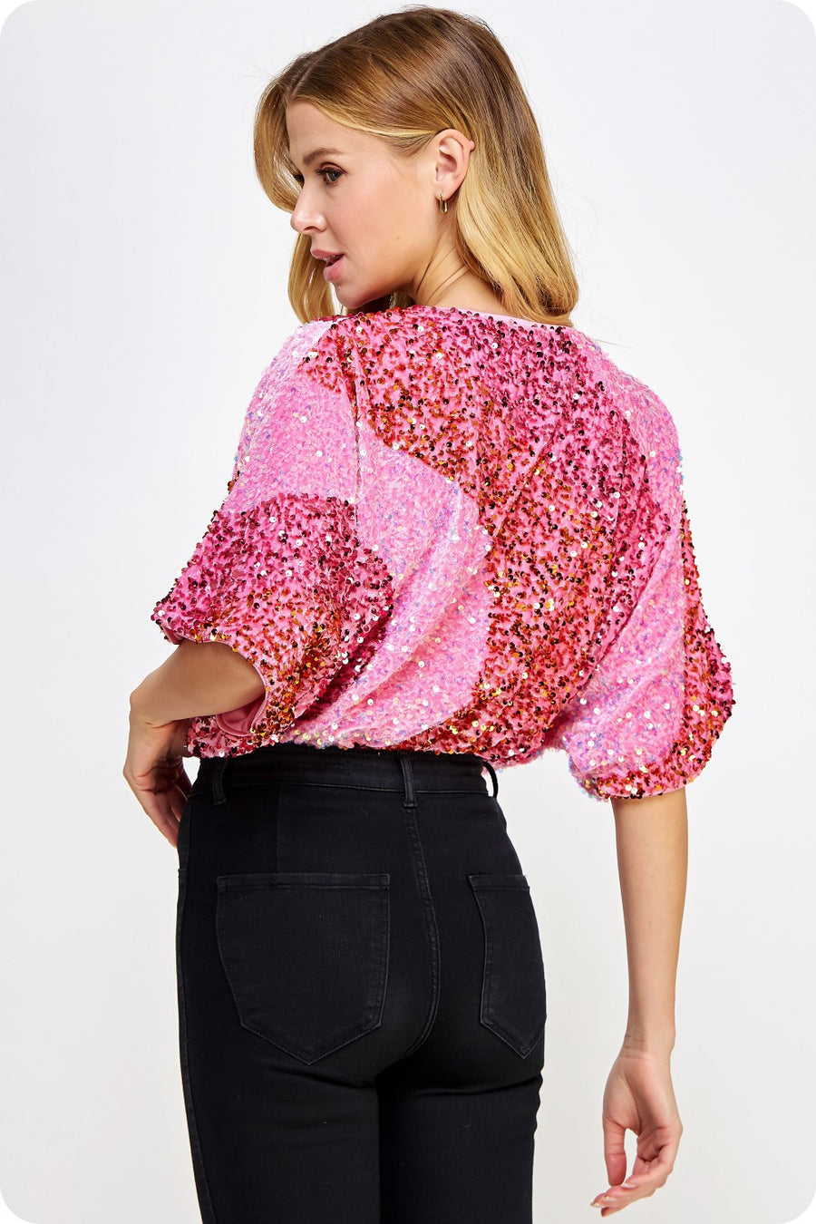 V-Neck Sequin Bodysuit