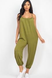 Spaghetti strap solid jumpsuit