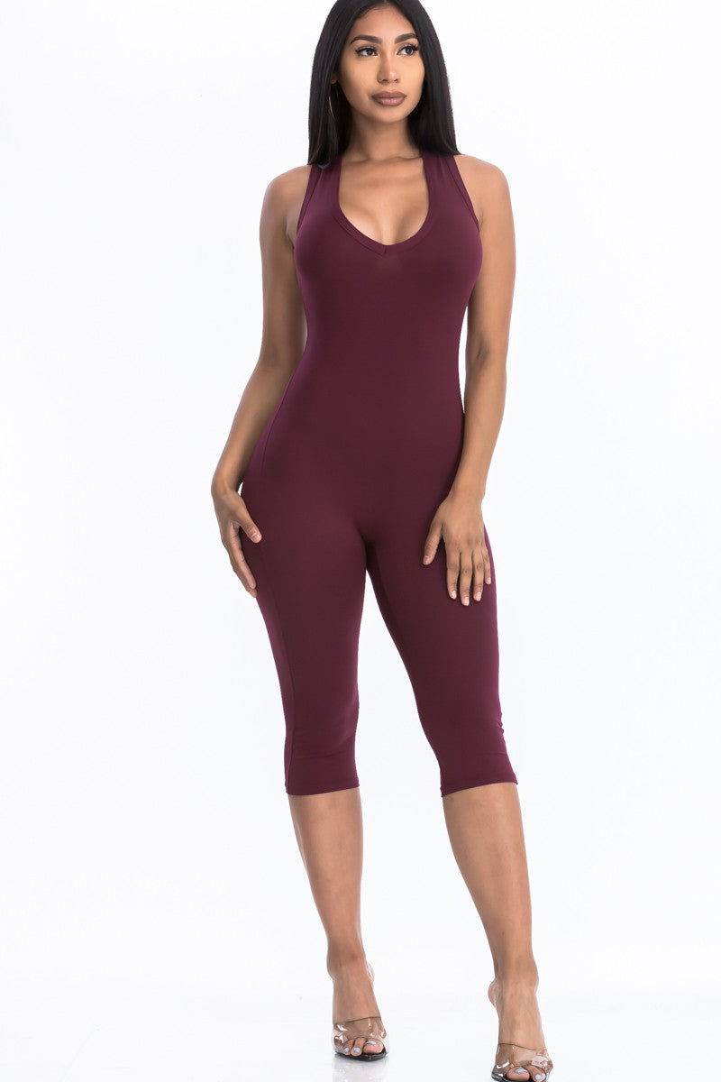 Racer Back Capri Jumpsuit