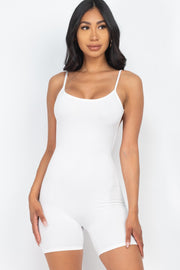 Solid Sexy Backless Cami Romper