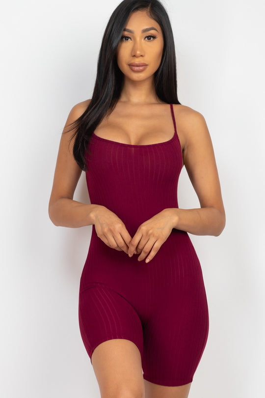 Ribbed Bodycon Romper