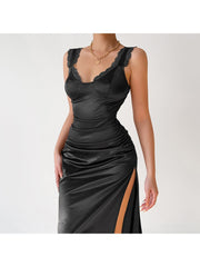 Mysterious Lady Classic MIDI Satin Dress