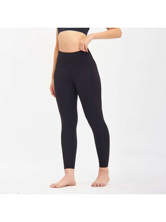 Solid Black Cropped Yoga Leggings