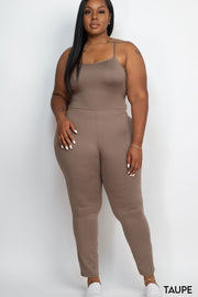 Plus Size Criss-cross open back bodycon jumpsuit