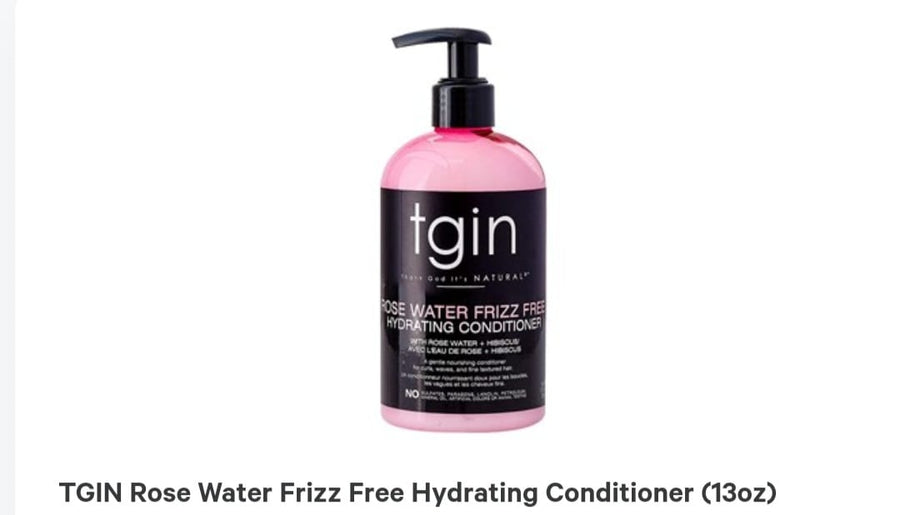 TGIN Rose Water Frizz Free Hydrating Conditioner 13 OZ