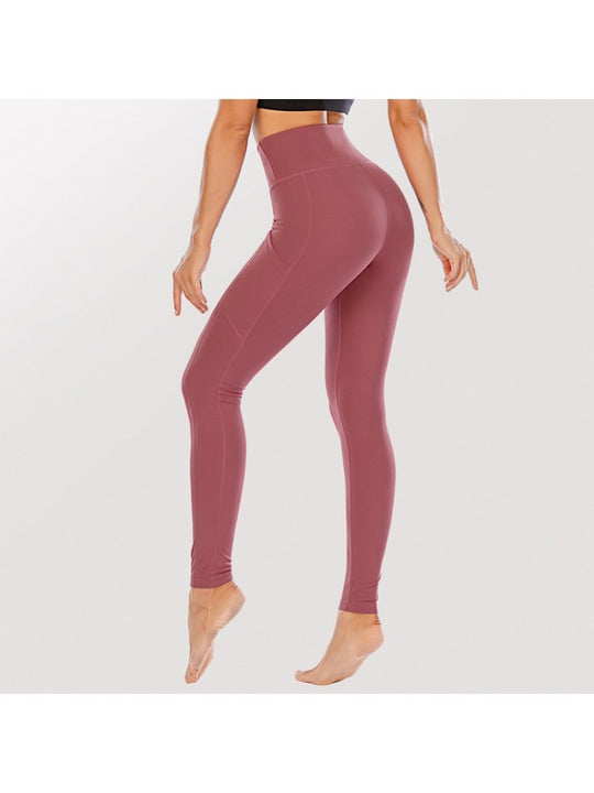 Pure Color Hip Lifting High Waist Leggings