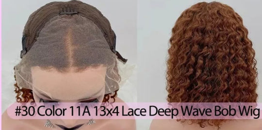 T1B/30 Mink 100% Human Hair Bob Wig 13x4 Transparent Lace 150% Density