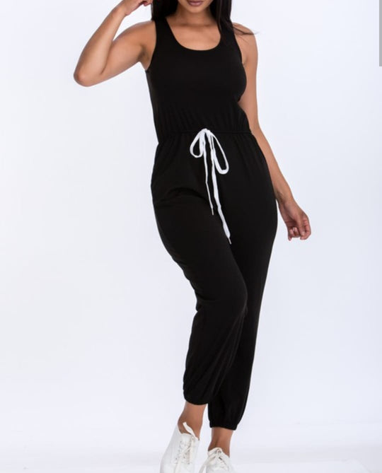 Casual Comfort Elastic Waist Jumpsuits