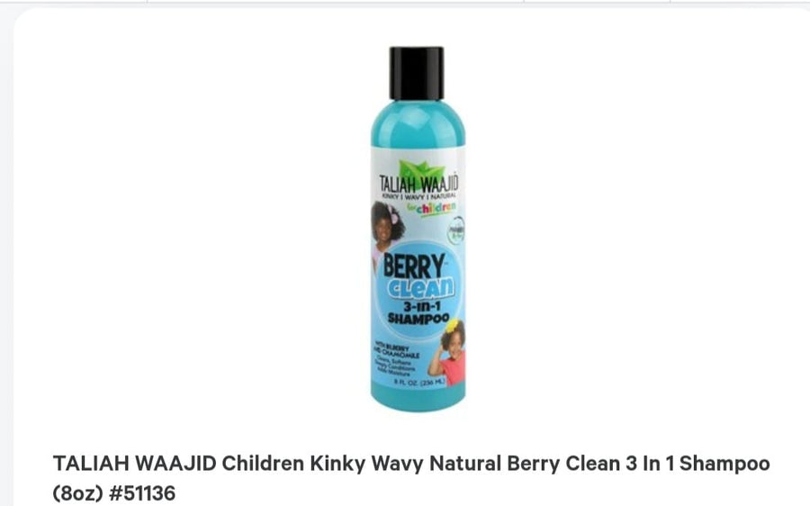 Taliah Waajid For Children Berry Clean 3-in-1 Shampoo - 8oz