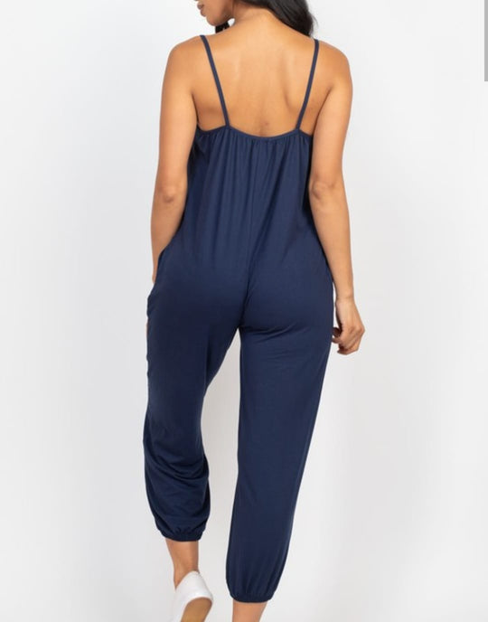 Upscale Classics Sleeveless Solid Coloured Jumpsuits