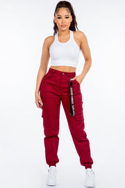 High Waist Denim Jogger Pants