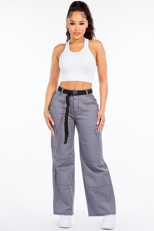 High Waist Wide Leg Carpenter Pants