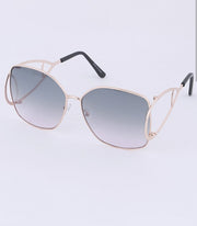 Elite Gold Rim Oversize Iconic Sunglasses