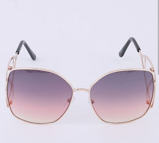 Elite Gold Rim Oversize Iconic Sunglasses
