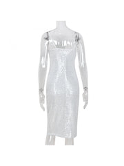 Silver Goddess Sequins Dress
