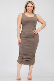 Fine As Wine Square Neck Ruched Bodycon Midi Dress