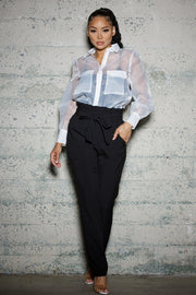 Organza Button Down Blouses