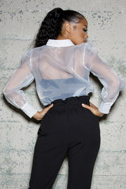 Organza Button Down Blouses