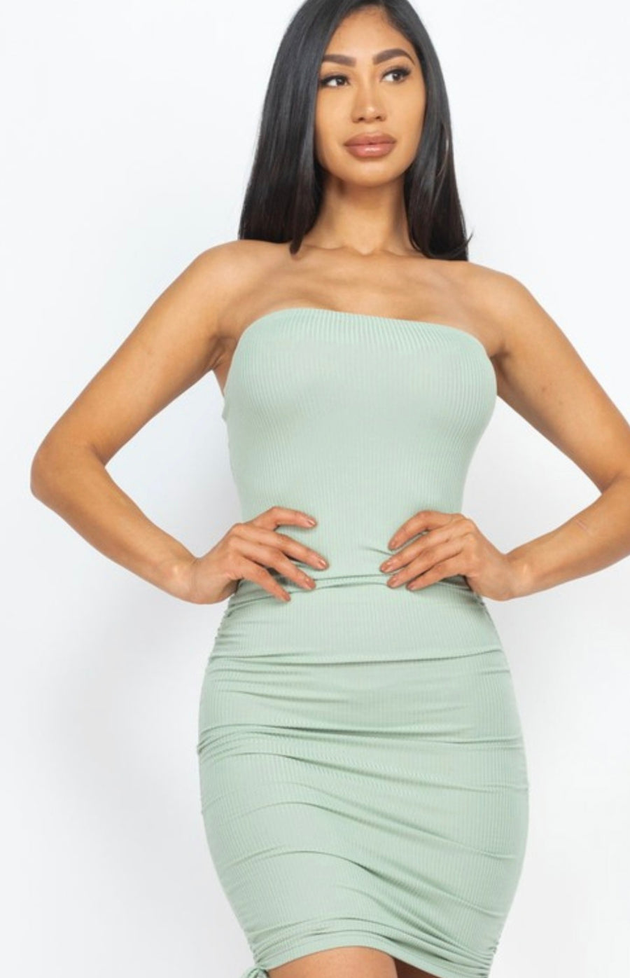Just chillin ruched bodycon dress