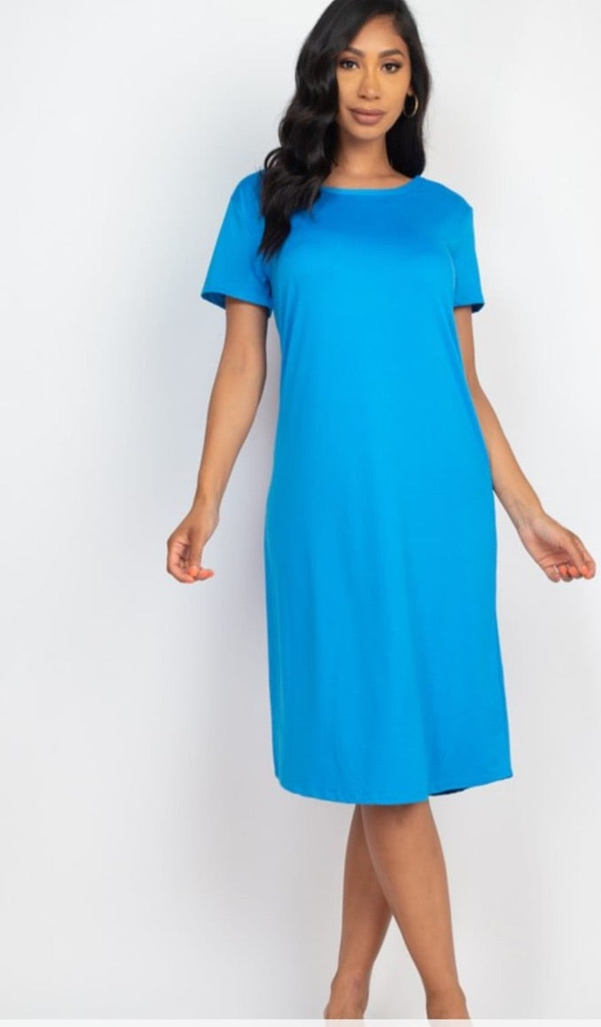 Short Sleeve Lounge Oversize Shirt Dress