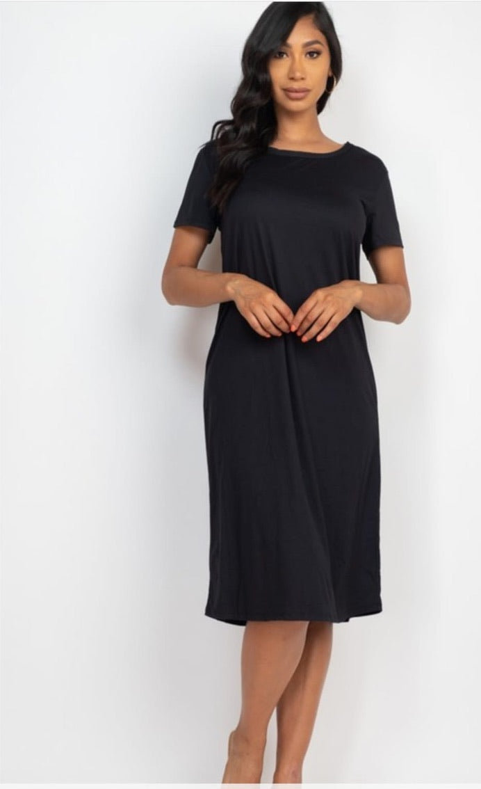 Short Sleeve Lounge Oversize Shirt Dress