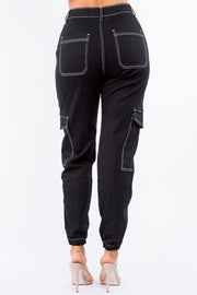 PLUS SIZE HIGH WAIST CARGO JOGGER PANTS