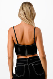 CROPPED CORSET SLEEVELESS TOP