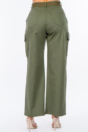 PLUS SIZE HIGH WAIST WIDE LEG CARPENTER PANTS