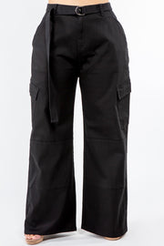 PLUS SIZE HIGH WAIST WIDE LEG CARPENTER PANTS