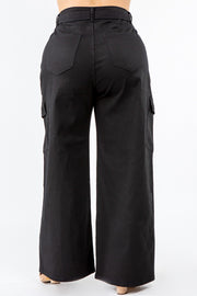 PLUS SIZE HIGH WAIST WIDE LEG CARPENTER PANTS