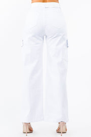 PLUS SIZE HIGH WAIST WIDE LEG CARPENTER PANTS