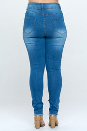 Double Waistband Slimming High Rise Jeans