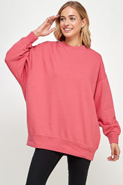 FLEECE BASIC OVERSIZED CREW NECK SWEATSHIRTS