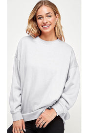 FLEECE BASIC OVERSIZED CREW NECK SWEATSHIRTS