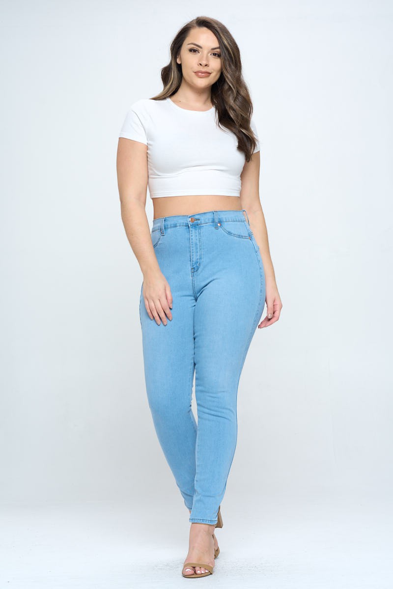 High Waist Super Stretch Basic Skinny Jeans