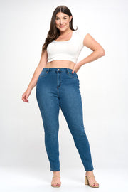 High Waist Super Stretch Basic Skinny Jeans