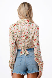 FLORAL PRINT CROPPED SHIRTS