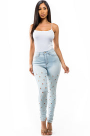 Holes High Waist Skinny Jeans