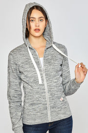 SOLID FLEECE ZIP-UP HOODIE JACKETS WITH POCKETS