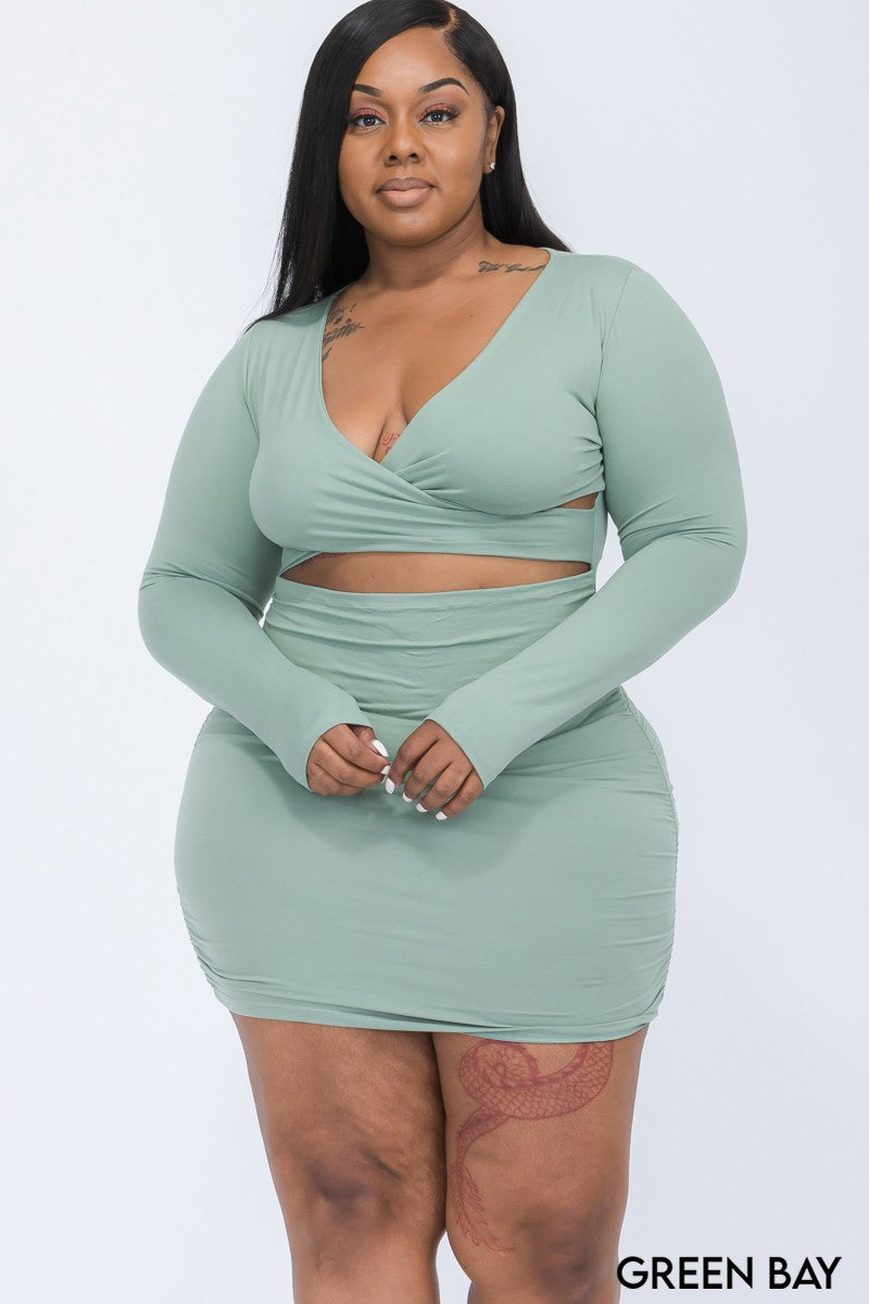 Plus Size Crisscross Cutout Front Mini Dress