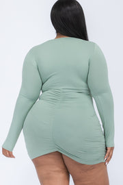 Plus Size Crisscross Cutout Front Mini Dress