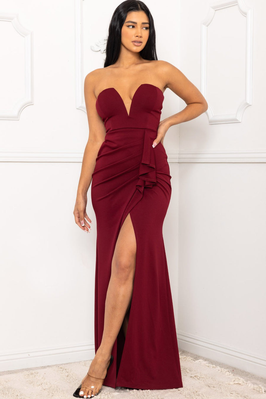 SYMPHONY SWEETHEART NECK MAXI DRESS