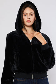 FUR HOOD ZIP UP JACKETS