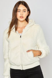 FUR HOOD ZIP UP JACKETS