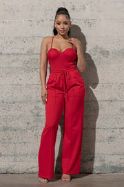 BUSTIER BODYSUITS W/ ELASTIC WAIST WIDE LEG PANTS