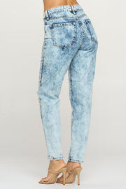 High Rise Acid Wash Mom Jeans