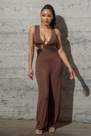 Essence V Neck Wide Leg Jumpsuits